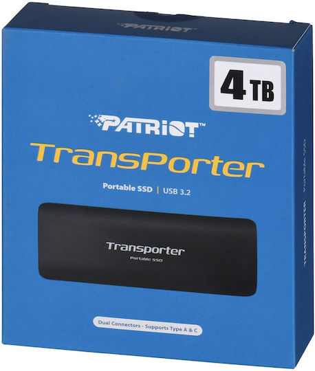 Patriot Transporter Lite USB 3.2 / USB-C External 2.5" SSD 4TB Black