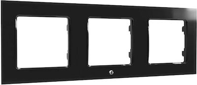 Shelly WF3 Switch Frame 3 Positions in Black Color