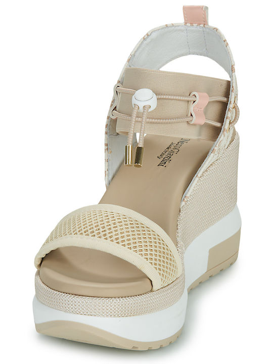Damenplattformen Beige
