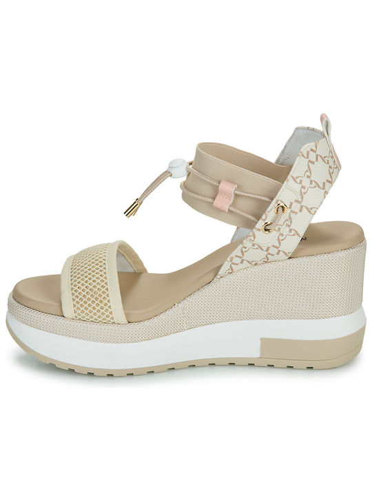 Damenplattformen Beige