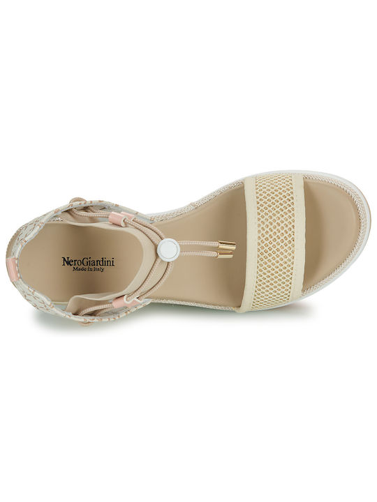Damenplattformen Beige