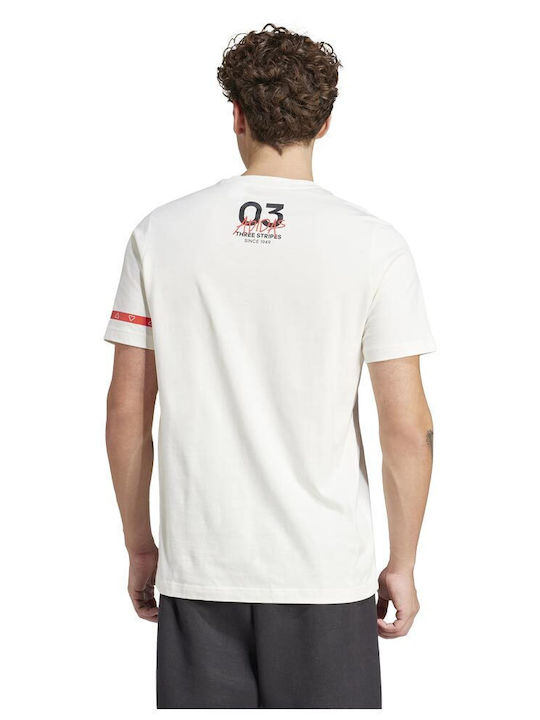 Adidas Brand Love Collegiate Graphic T-shirt Bărbătesc cu Mânecă Scurtă Alb