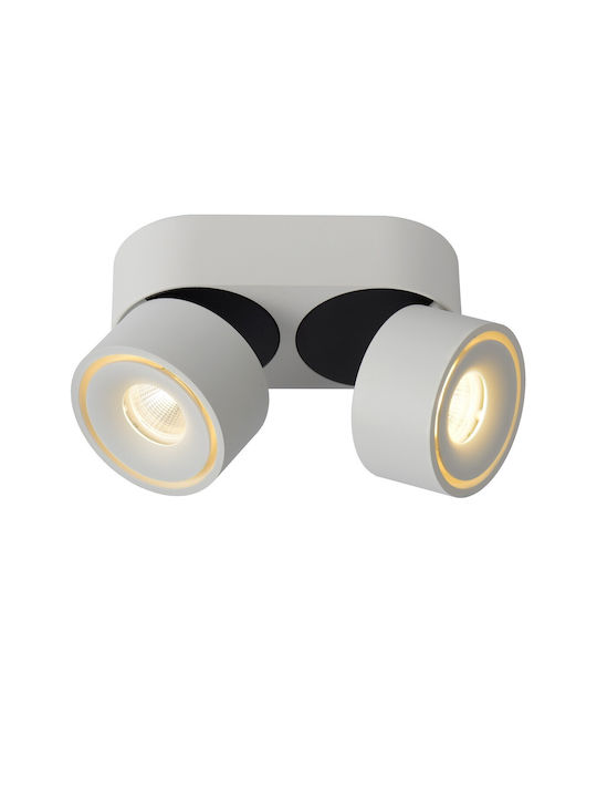 Lucide Lightning Yumiko Μονό LED Θερμό Λευκό Σποτ σε Λευκό Χρώμα