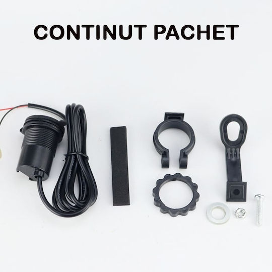 Rezistent la apă Încărcător pentru Motocicletă de Încărcare Rapidă cu Porturi: 1xUSB & 1xBriquet