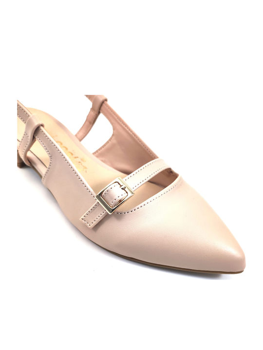 Γυναικείες Μπαλαρίνες Slingback με Λουράκι σε Ροζ Χρώμα