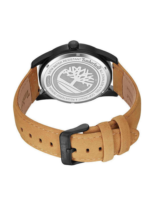 Timberland Men's Watch 45mm Battery with Brown Leather Strap