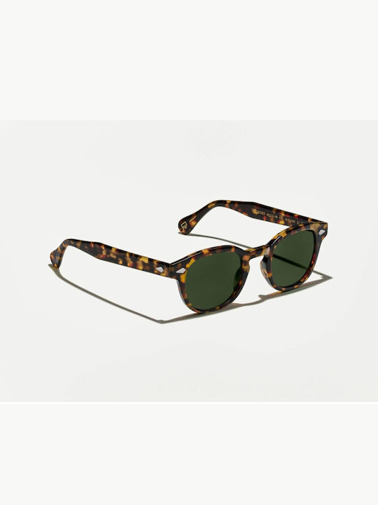 Moscot Ochelari de soare cu Maro Broască țestoasă Din plastic Rame și Verde Lentilă MOSCOT LEMTOSH TORTOISE