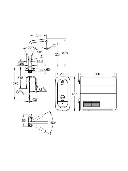 Grohe Küchenarmatur Zähler Silber
