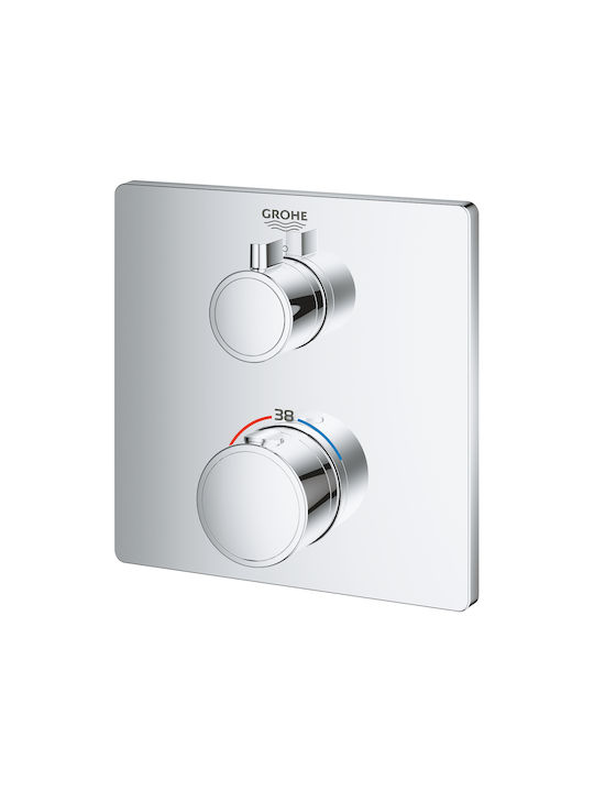 Grohe Grohtherm Комплект смесител и захранване за вграждане за душ кабина Сребрист