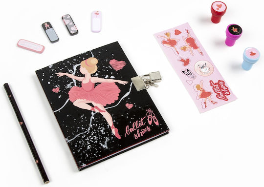 Diary With Padlock Plus Stamps And Accessories Ballet Girl Derform