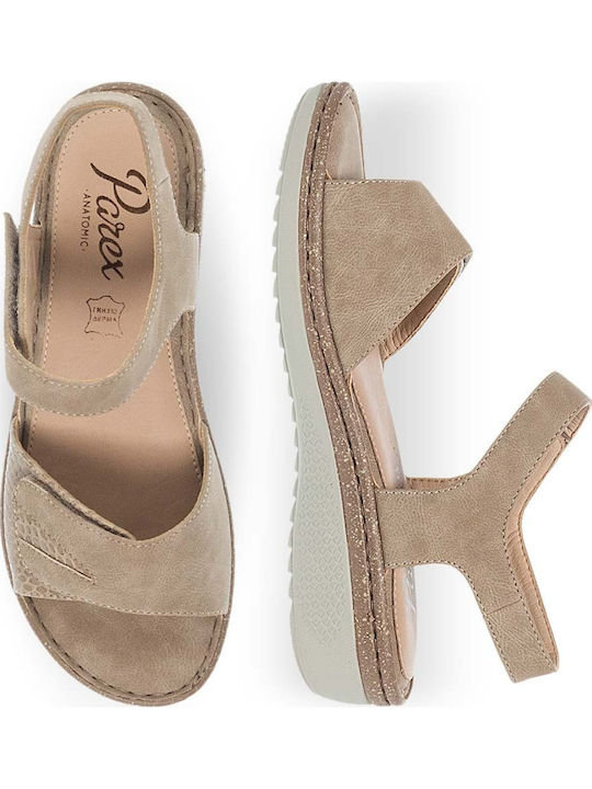 Damenplattformen Beige