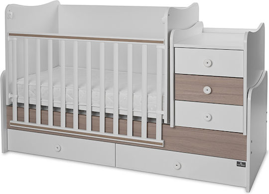 Lorelli Polymorphe Babybett Maxi Plus Weiß/Amber mit Schublade