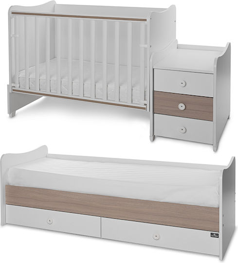 Lorelli Polymorphe Babybett Maxi Plus Weiß/Amber mit Schublade