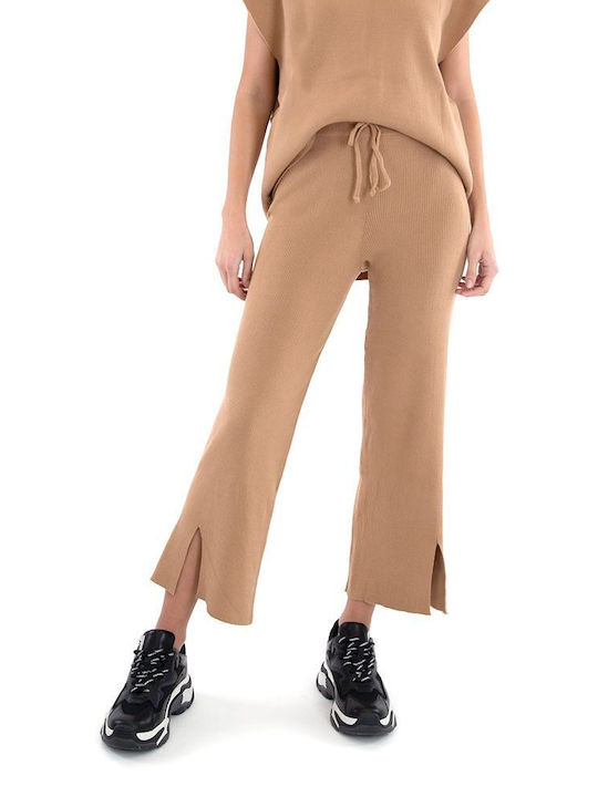 MY T Women's Fabric Trousers Brown