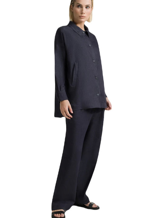 Γυναικείο Overshirt Navy Μπλε