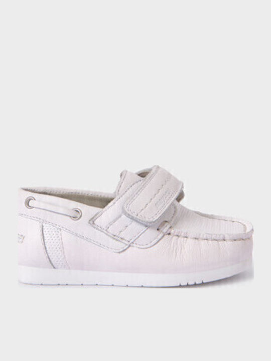 Boys Leather Moccasins White