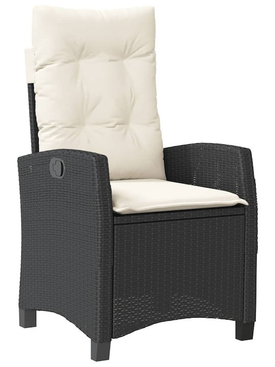 Bistro Living Room Set for Small Outdoor Spaces 3 Pieces Black with Pillows