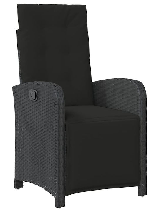 Bistro Living Room Set for Small Outdoor Spaces 3 Pieces Black with Pillows