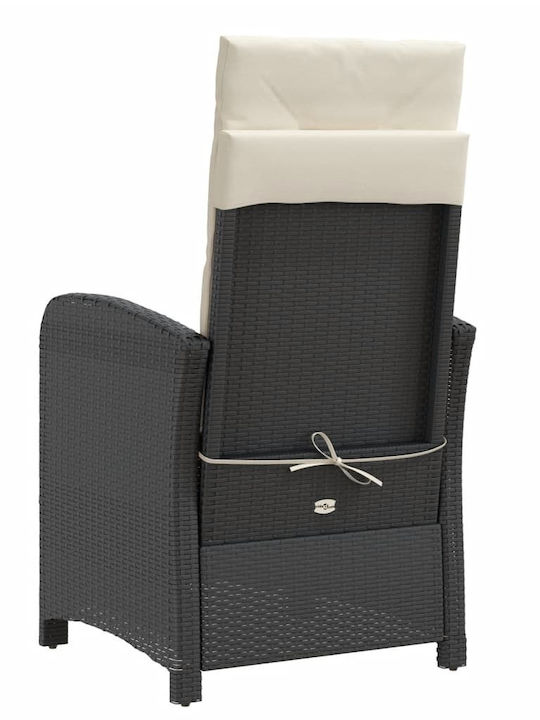Bistro Garden & Outdoor Furniture Set for Small Outdoor Spaces 3 Pieces Black with Pillows