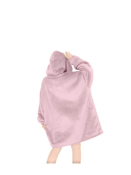 Oxford Home Velvet Blanket with Sleeves 90x100cm Pink