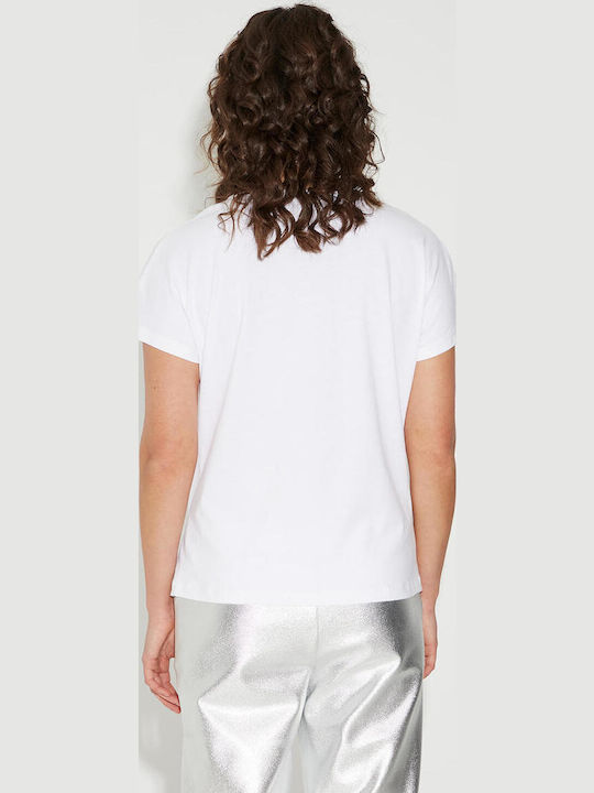Women's Summer Blouse Cotton Short Sleeve White