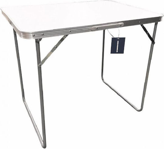 Heinner Τραπέζι Μεταλλικό για Camping Πτυσσόμενο 80x60x70cm Λευκό