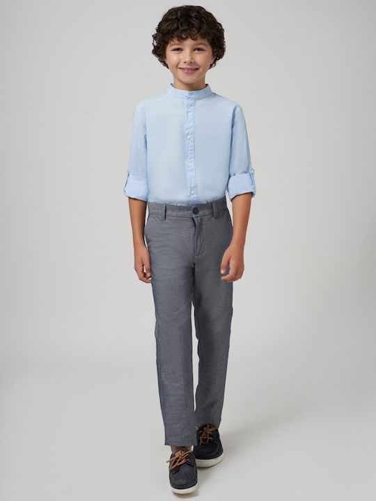 Mayoral Kids Linen Trousers Navy Blue