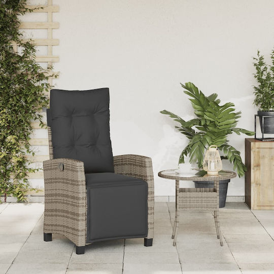 Outdoor-Stuhl Rattan Grey mit Kissen 57x66x93εκ.