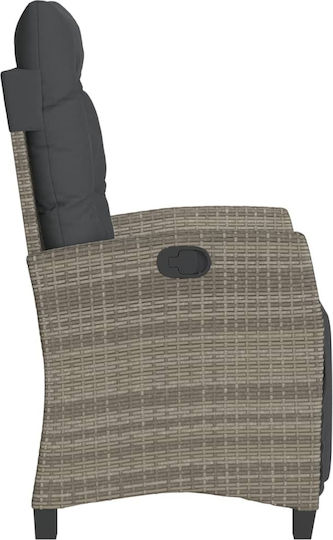 Outdoor-Stuhl Rattan Grey mit Kissen 57x66x93εκ.