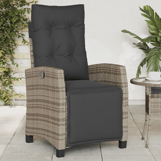 Outdoor-Stuhl Rattan Grey mit Kissen 57x66x93εκ.