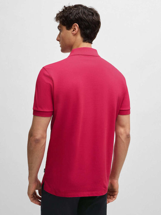 Hugo Boss Pallas Bluza Bărbătească cu Mânecă Scurtă Polo fuchsia