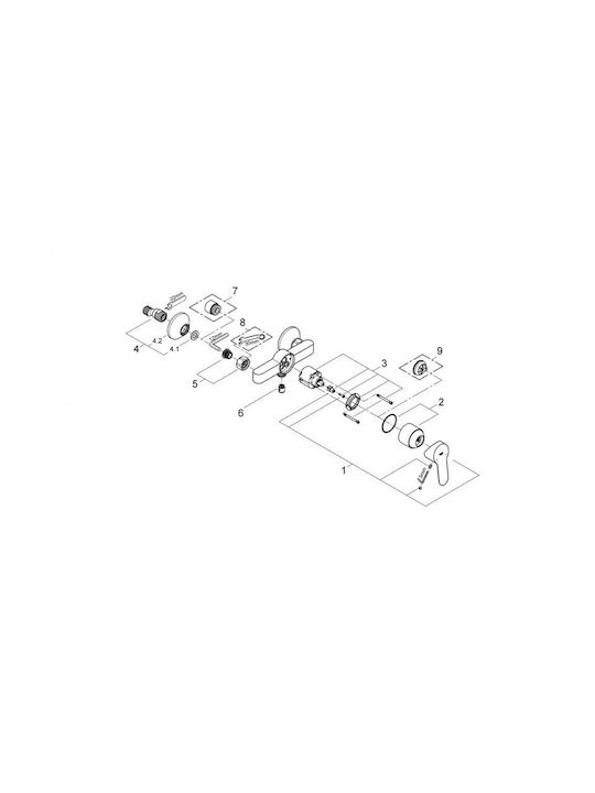 Grohe Bauedge Миксер Батерия Душ Син