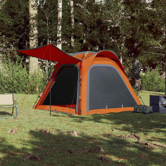 vidaXL Camping Tent Cabin Orange for 4 People 240x221x160cm
