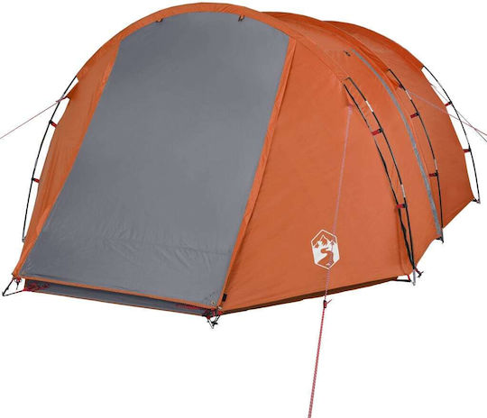 vidaXL Summer Camping Tunnel Tent Orange for 4 People 420x260x143cm