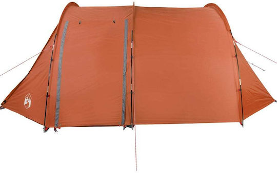 vidaXL Summer Camping Tunnel Tent Orange for 4 People 420x260x143cm
