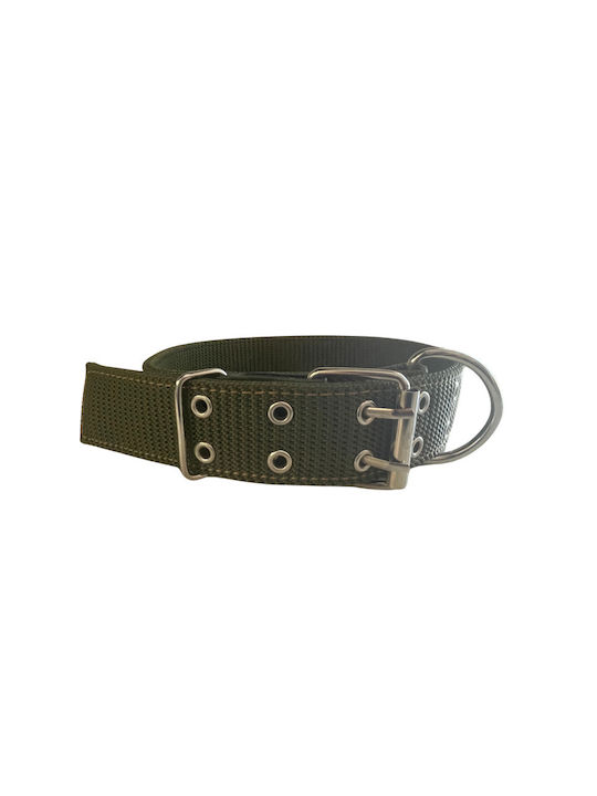 Reinforced Harness Collar For Dogs With Two Holes, 75x4cm haki