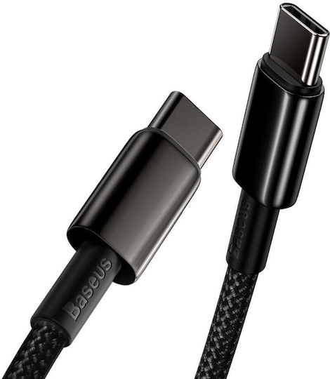 Baseus Tungsten USB 2.0 Кабел USB-C Мъжки - USB-C 100W PD Черен 1m CATWJ-01