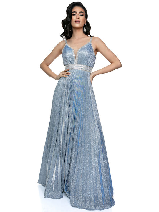 RichgirlBoudoir Maxi Evening Dress Strapless Light Blue