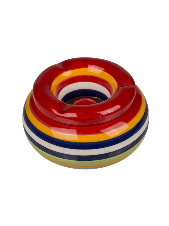 ArteLibre Ceramic Cigarette Ashtray Multicolour