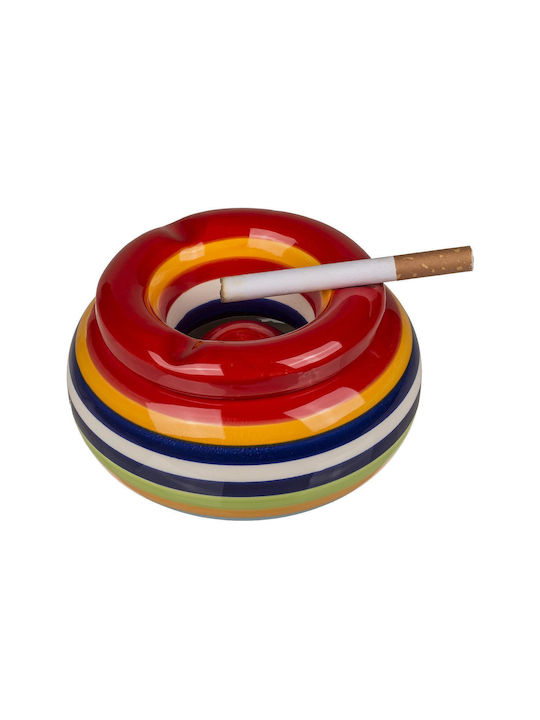 ArteLibre Ceramic Cigarette Ashtray Multicolour