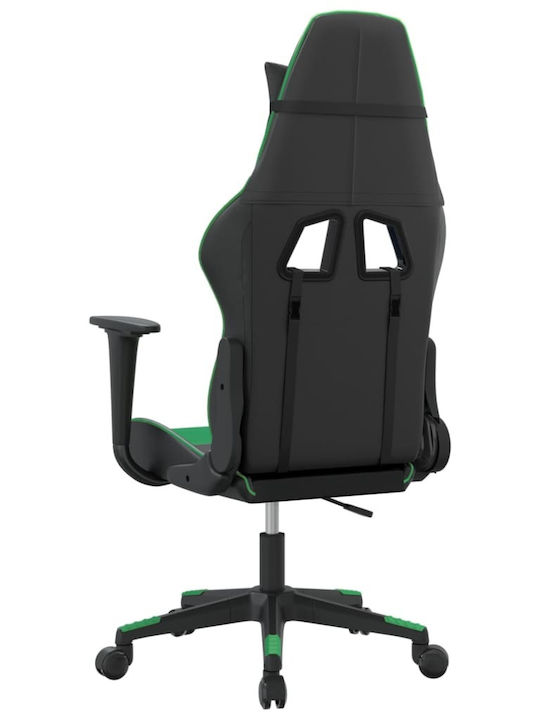 vidaXL 3143690 Gaming Chair with Adjustable Arms Black / Green