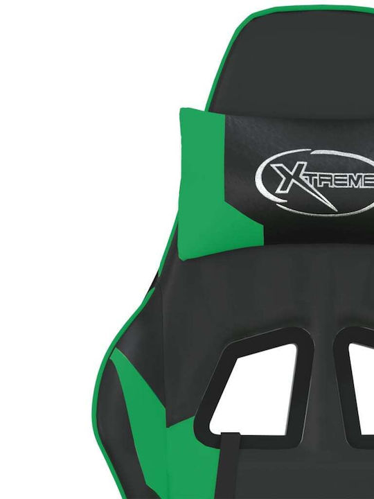 vidaXL 3143690 Gaming Chair with Adjustable Arms Black / Green