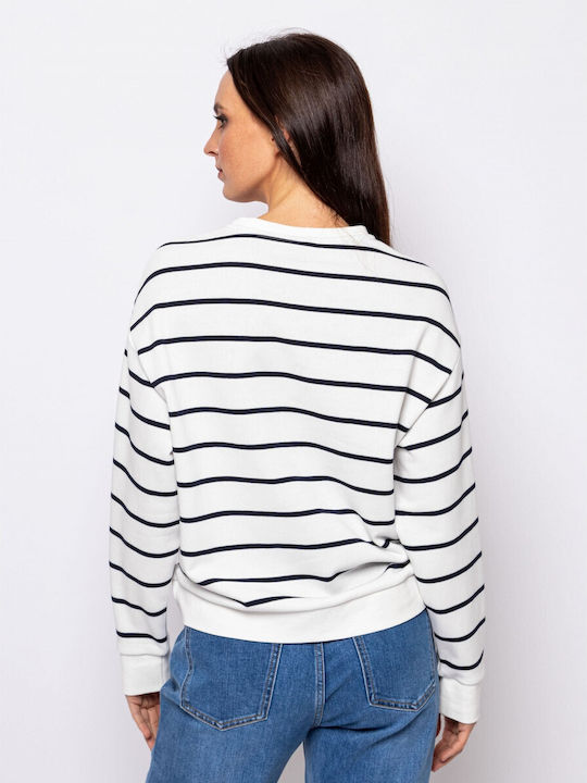 Heavy Tools Women's Summer Blouse Long Sleeve Striped Blue