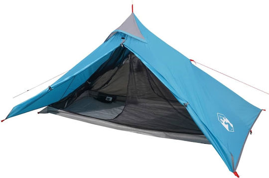 vidaXL Summer Camping Tent Teepee Blue with Double Cloth for 1 Person 255x153x119cm