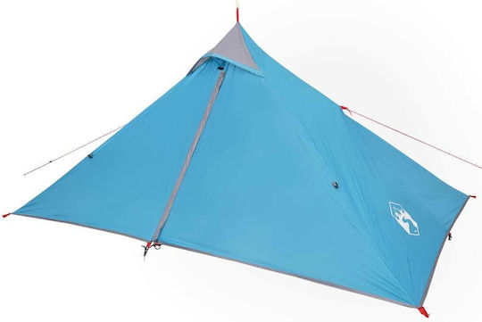 vidaXL Summer Camping Tent Teepee Blue with Double Cloth for 1 Person 255x153x119cm