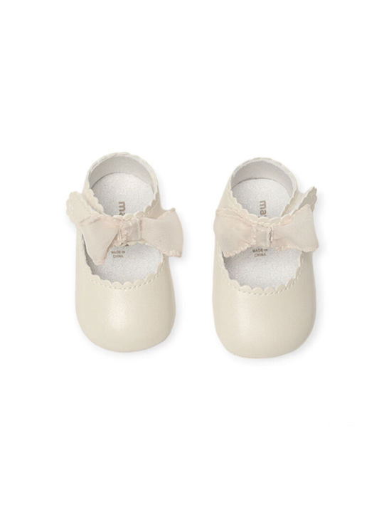 Mayoral Kids Ballerinas with Hoop & Loop Closure Ecru