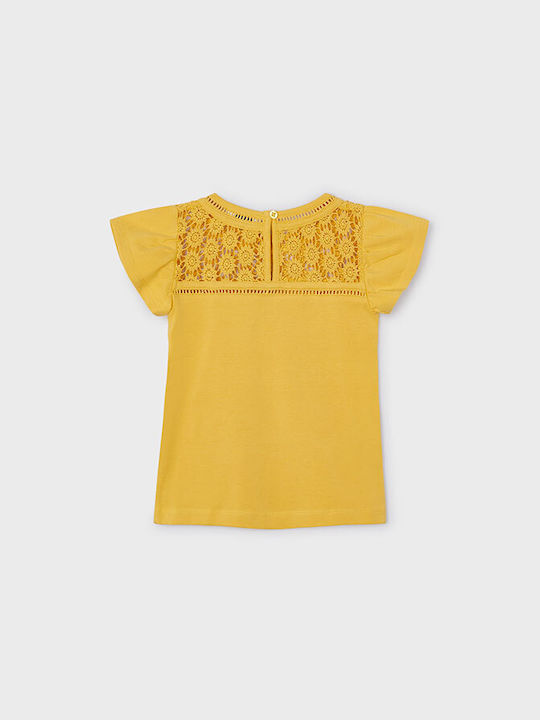 Mayoral Kids Blouse Short Sleeve honey guipure