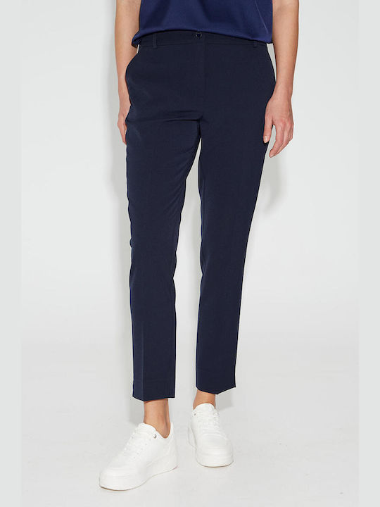 Bill Cost Women's Fabric Trousers in Straight Line Blue