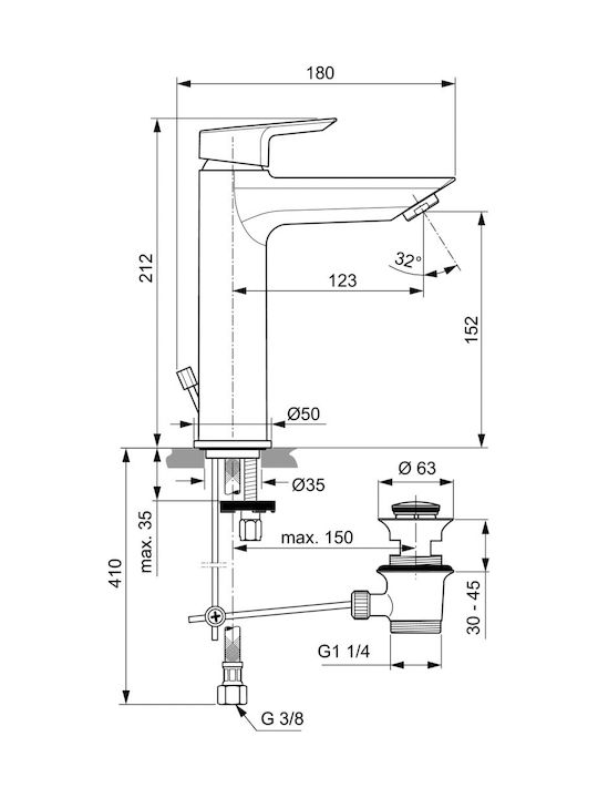 Ideal Standard Standard Tesi Amestecare Robinet Chiuvetă