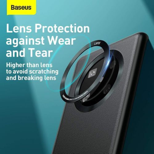 Baseus Alloy Umschlag Rückseite Leder / Silikon Schwarz (Huawei Mate 40 Pro)